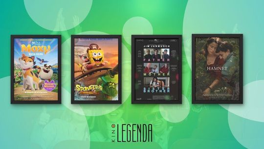 Zdjęcie przedstawia plakaty filmów wyświetlanych w kinie Legenda w Gorlicach