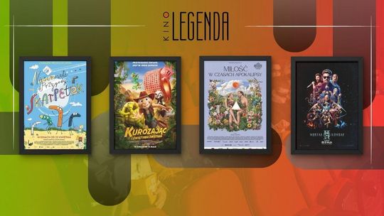 Zdjęcie przedstawia plakaty filmów wyświetlanych w kinie Legenda w Gorlicach