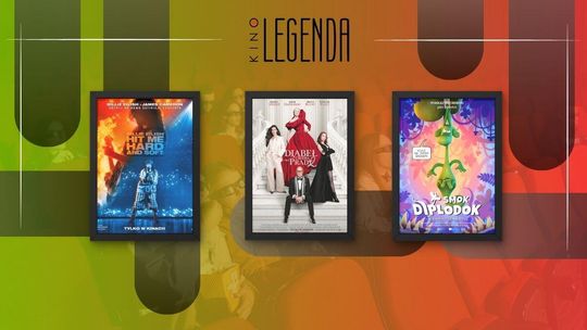 Zdjęcie przedstawia plakaty filmów wyświetlanych w kinie Legenda w Gorlicach