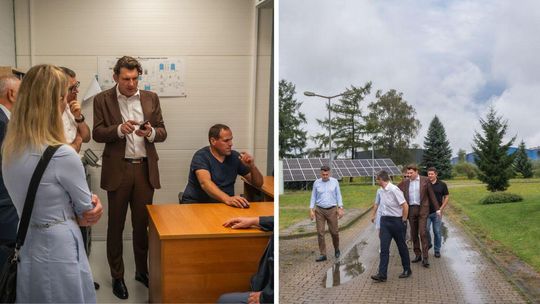 Zdjęcie przedstawia Burmistrza i władze gmin