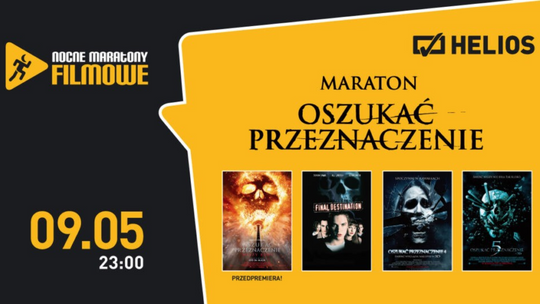 Plakat filmowy w kinie Helios na maraton filmowy