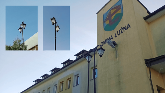 latarnie w stylu retro w gminie Łużna
