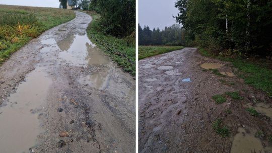 Mieszkańcy Rożnowic upominają się o remont drogi [FOTO/VIDEO]