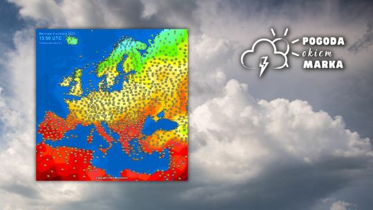 Chmury nad Beskidem Niskim i mapa pogody Europy