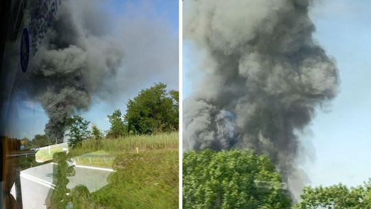 zdjęcie przedstawia dym nad wzniesieniami
