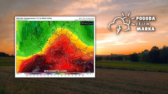 niebo nad Beskidem Niskim i mapa pogody