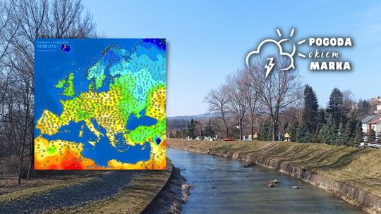 temperatura powietrza zmierzona w Europie 19 marca o 13.50 CET