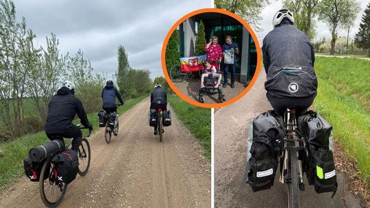 zdjęcie przedstawia mężczyzn jadących na rowerach