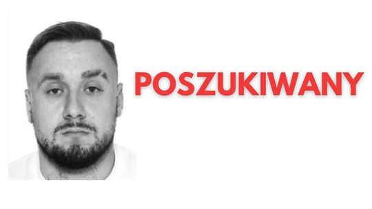 czarno-biały portret mężczyzny, obok napis poszukiwany