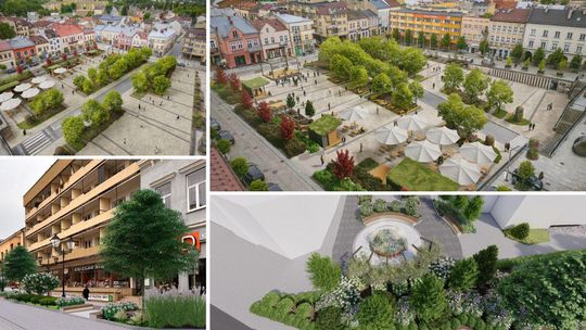 zdjęcie przedstawia widok na miejskie ulice i rynek