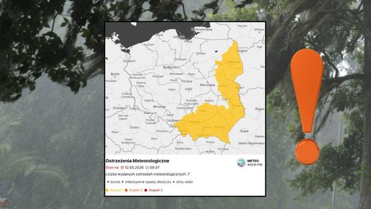 Zdjęcie przedstawia mapę pogodową z deszczowym tłem