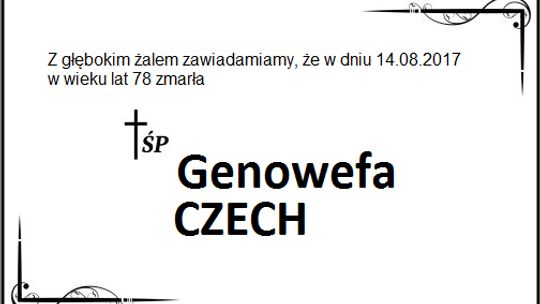 ś.p. Genowefa Czech