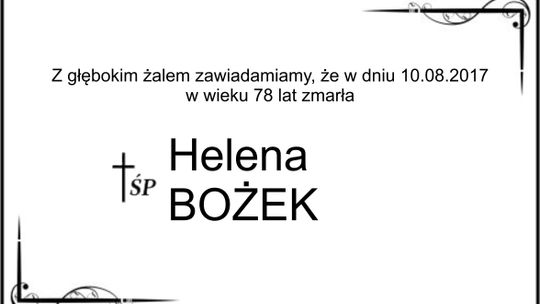 ś.p. Helena Bożek