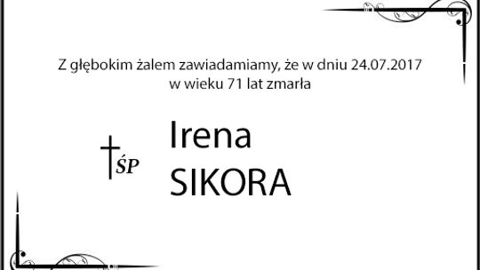 ś.p. Irena Sikora
