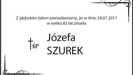 ś.p. Józefa Szurek