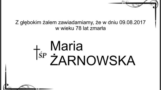 ś.p. Maria Żarnowska z domu Cygnarowicz