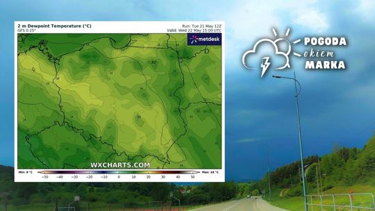 burzowe chmury i grafika pogody polski