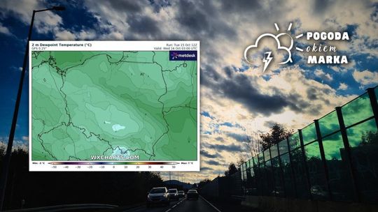 Niebo nad Gorlicami i mapa pogody polski