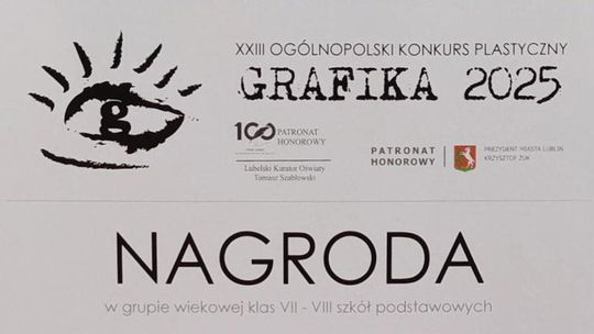 Zdjęcie przedstawia dyplom konkursowy GRAFIKA 2025