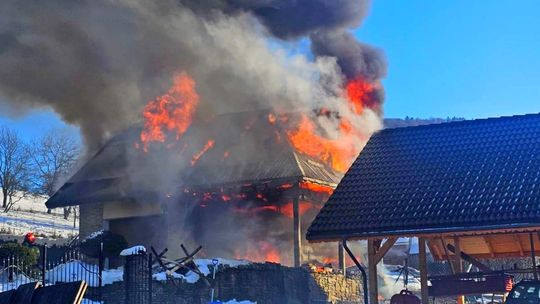 Pożar budynku w Szymbarku