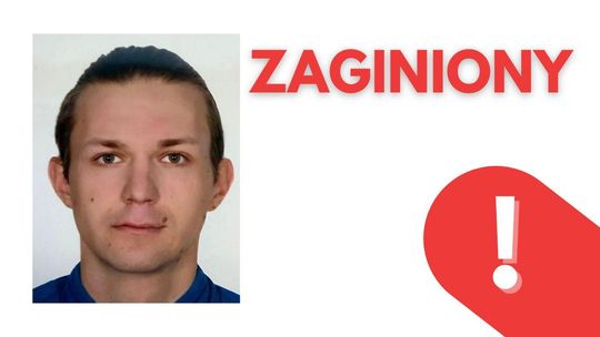 zdjęcie przedstawia portret mężczyzny i napis zaginiony