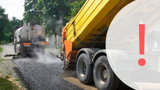 Zdjęcie przedstawia roboty drogowe