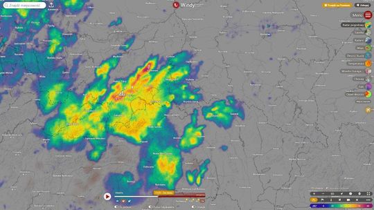 zdjęcie przedstawia mapę pogody nad powiatem gorlickim