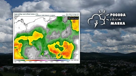 mapa pogody i chmury nad gorlicami