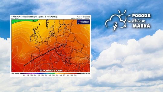 Chmury nad Gorlicami i mapa pogody polski