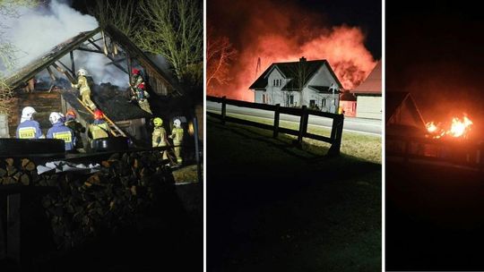 zdjęcie przedstawia palący się dom