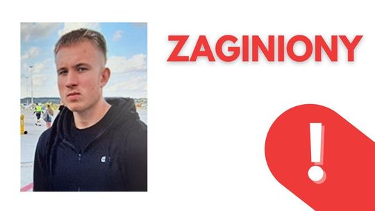 zdjęcie przedstawia portret chłopaka i napis zaginiony