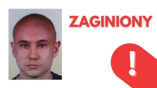 portret kolorowy mężczyzny i napis zaginiony