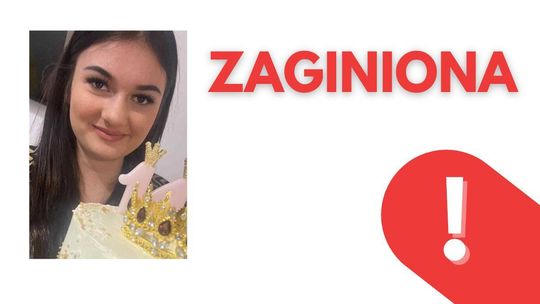 zdjęcie przedstawia kolorowy portret dziewczyny i napis zaginiona