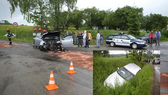 Zderzenie pojazdów w Bystrej na Pasterniku