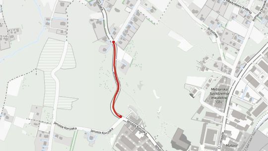 Zdjęcie przedstawia mapkę objazdu