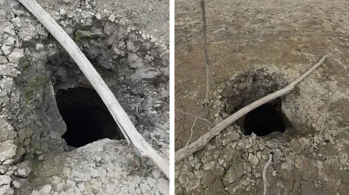 głęboka dziura na dnie jeziora