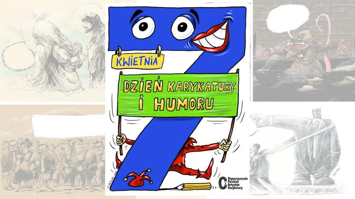 7 grafik na 7 kwietnia. Dopiszcie swoje komentarze w dymkach zdjęcie przedstawia plakat z cyfrą 7