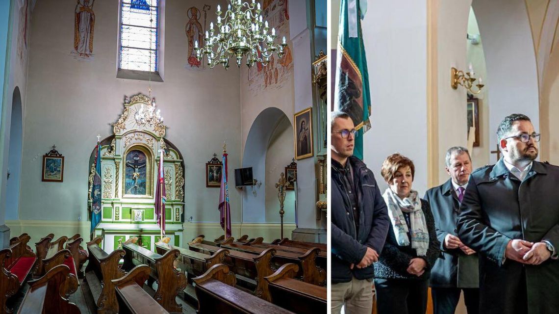 Zdjęcie przedstawia świątynie i przedstawicieli władz