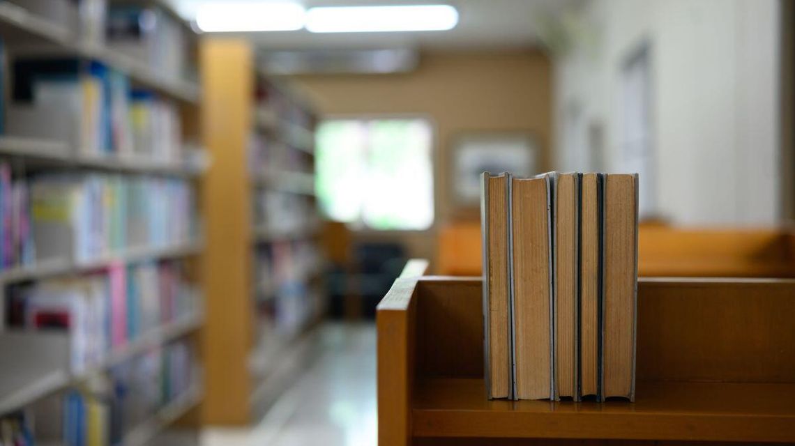 Zdjęcie przedstawia wnętrze biblioteki