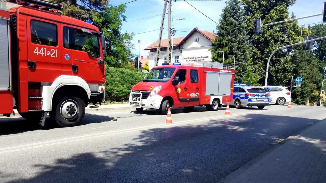 OSP Biecz Biecz straż pożarna skrzyżowanie koło klasztoru