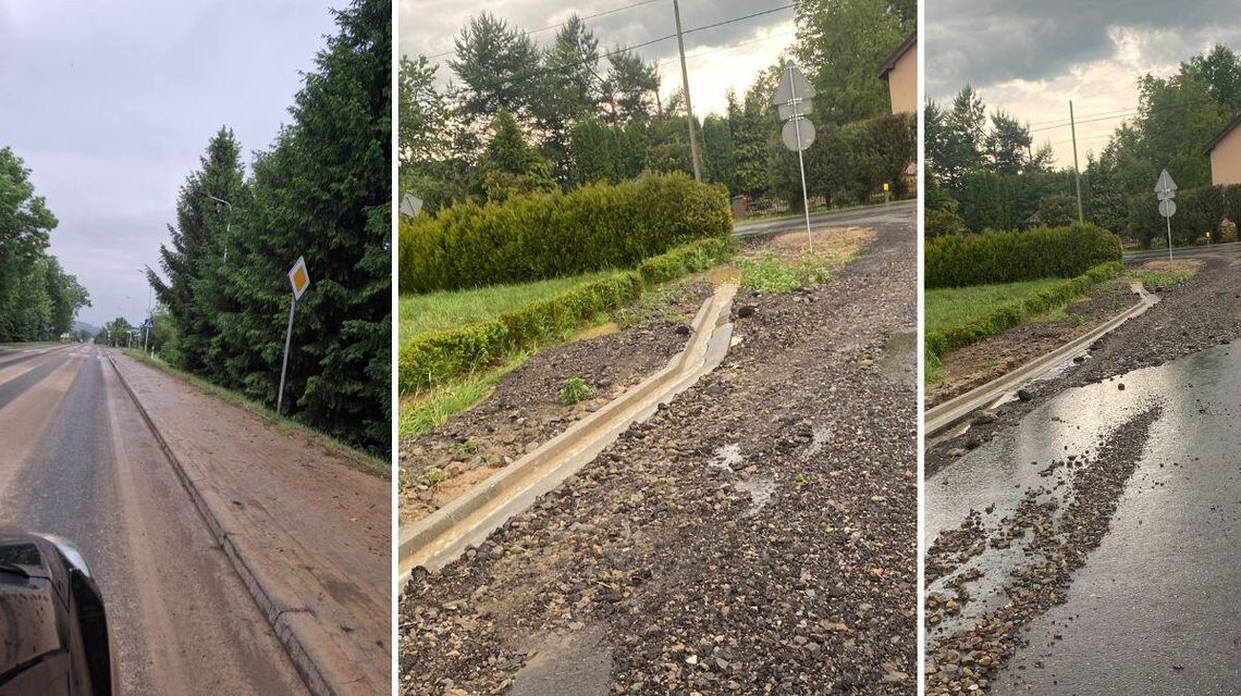 zdjęcie przedstawia ulice i chodniki z błotem i kamykami