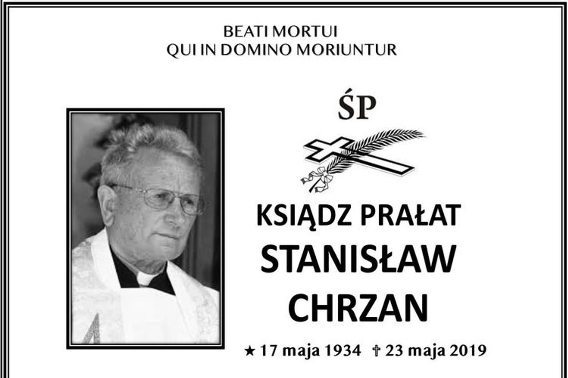 Bobowa. Ksiądz Stanisław Chrzan nie żyje.