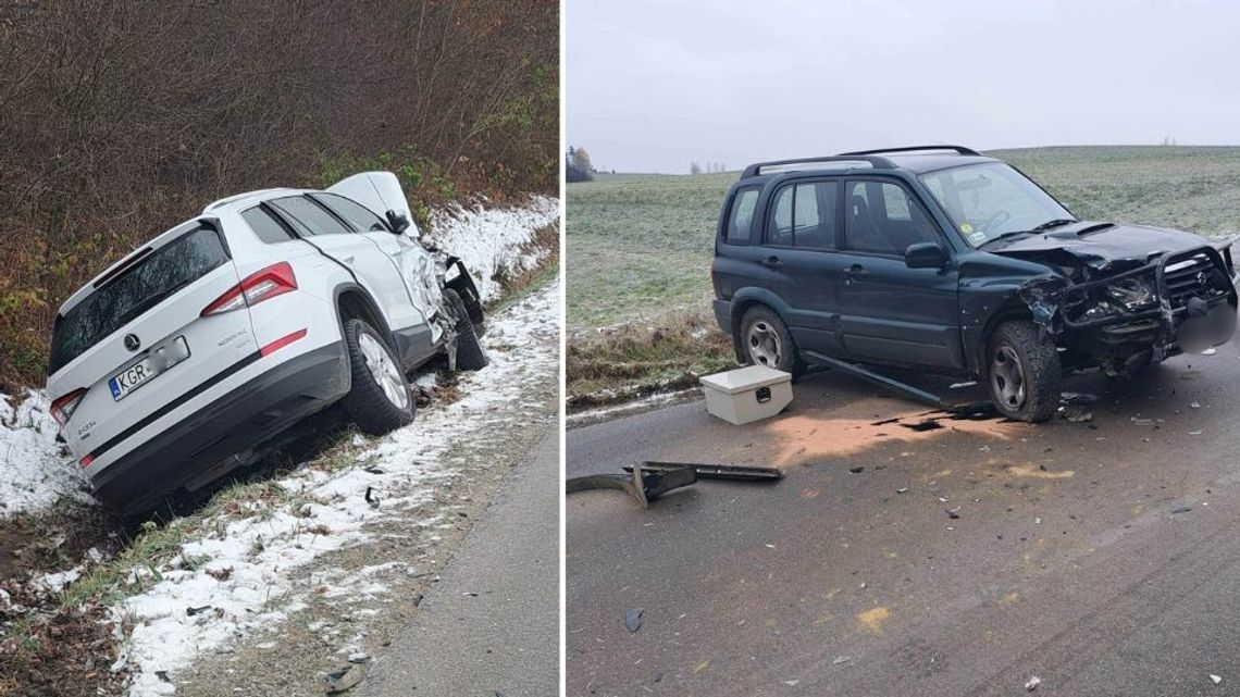 Bystra. Kolizja osobówek na drodze gminnej [AKTUALIZACJA]