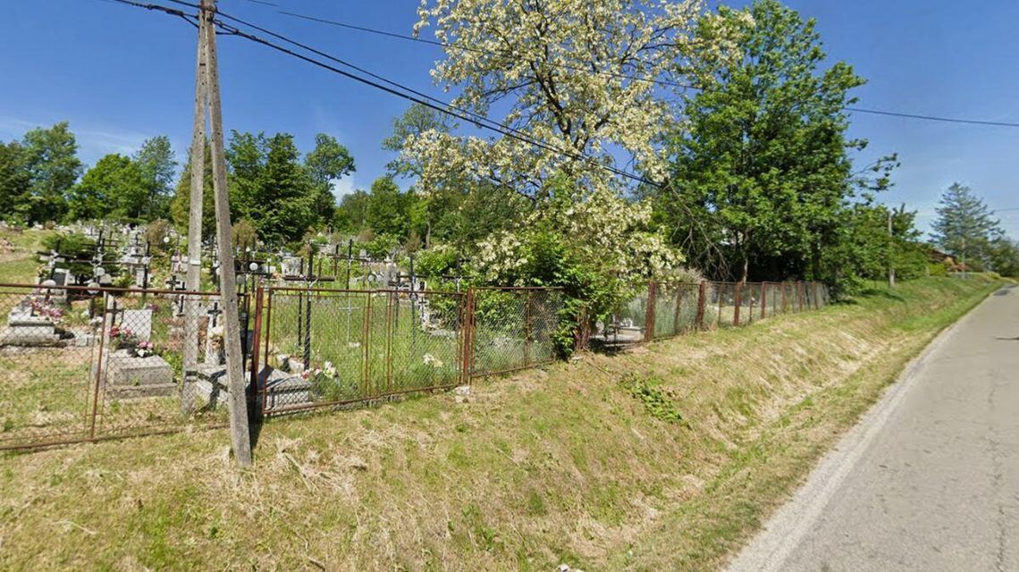 Puma w Lipinkach? Służby sprawdzają zgłoszenie mieszkańca cmentarz przy drodze na wzniesieniu w lipinkach