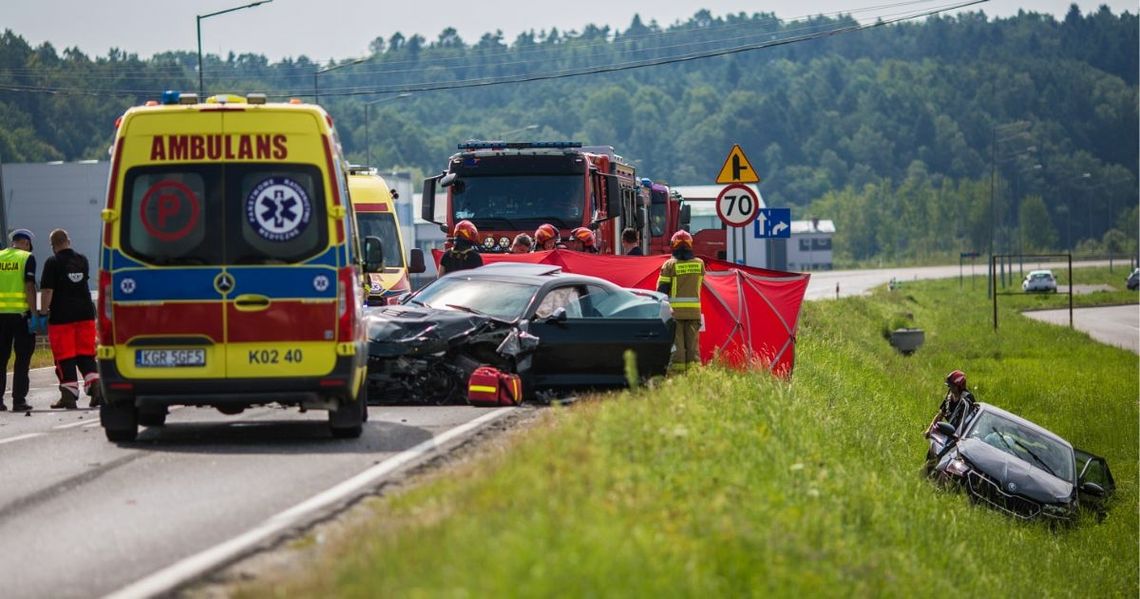 wypadek śmiertelny na drodze krajowej nr 28 w Gorlicach