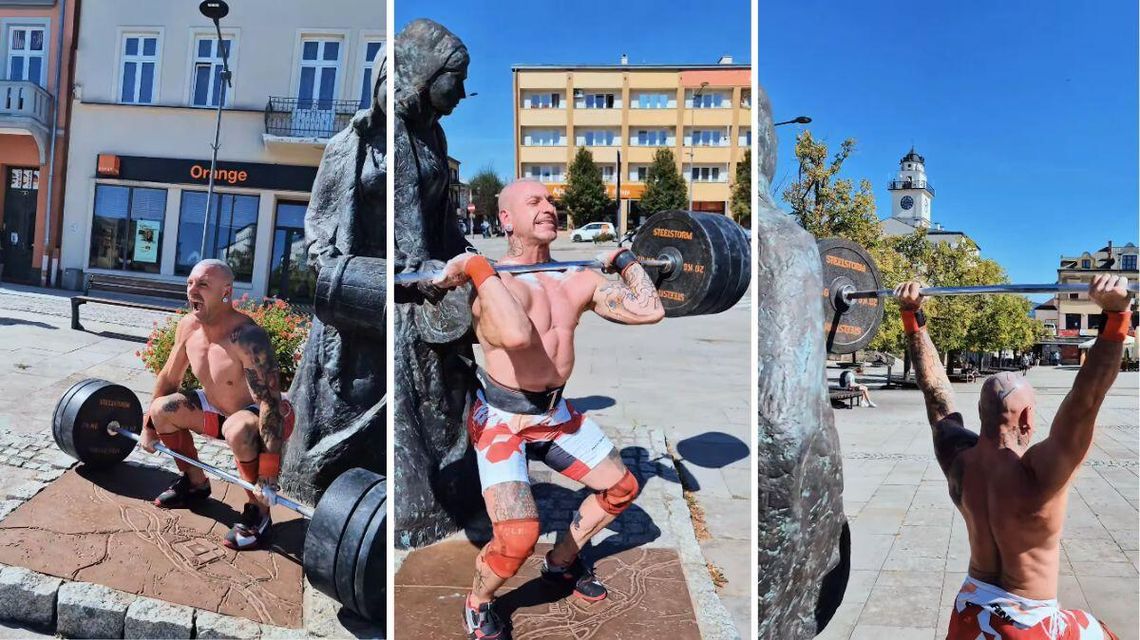 zdjęcie przedstawia mężczyznę podnoszącego sztangę