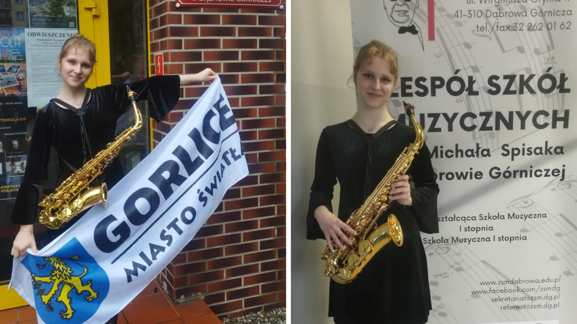 Nadia Dusza z saksofonem na konkursie