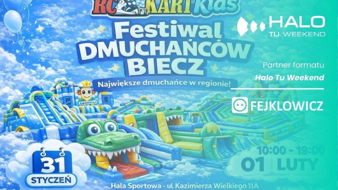 zdjęcie przedstawia plakat zapowiadający wydarzenia na weekend