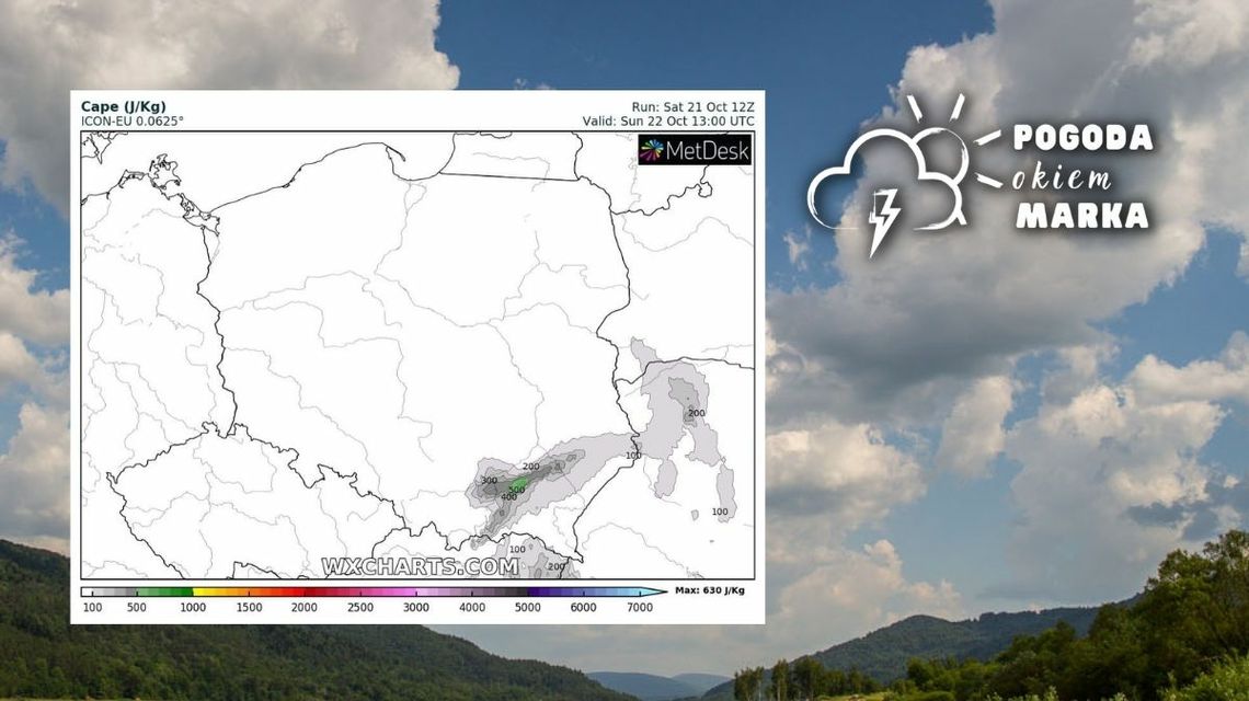 Mapa pogody i chmury nad Zalewem Klimkówka