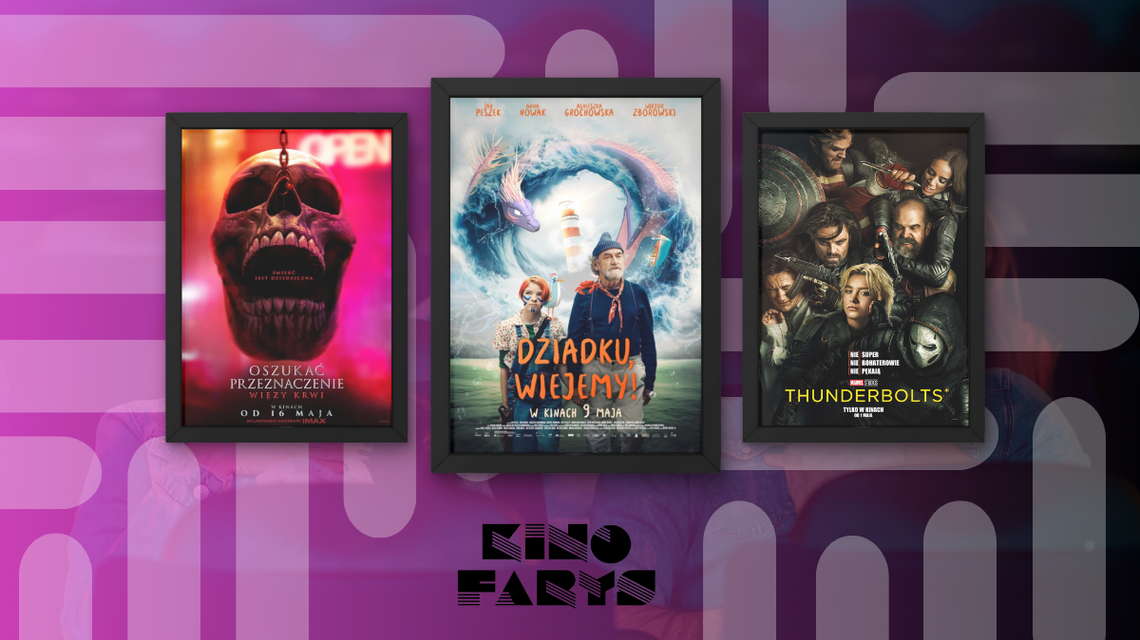 Plakaty filmów wyświetlanych w kinie Farys w Bieczu